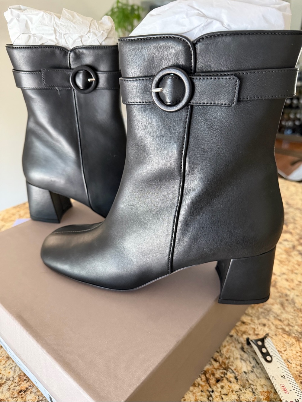 Rangoni Black Leather Ankle Boots
